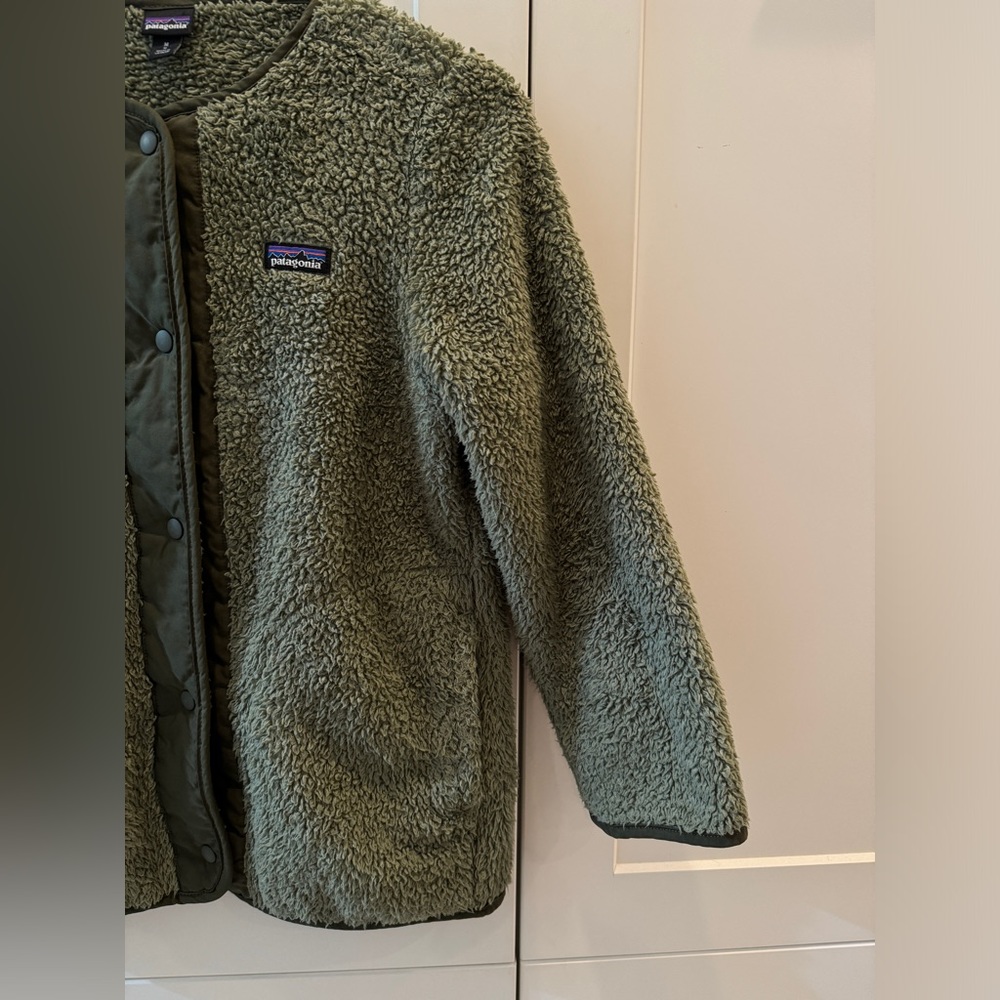 Patagonia Girls Los Gatos Fleece Cardigan Garden Green - Picture 7 of 16